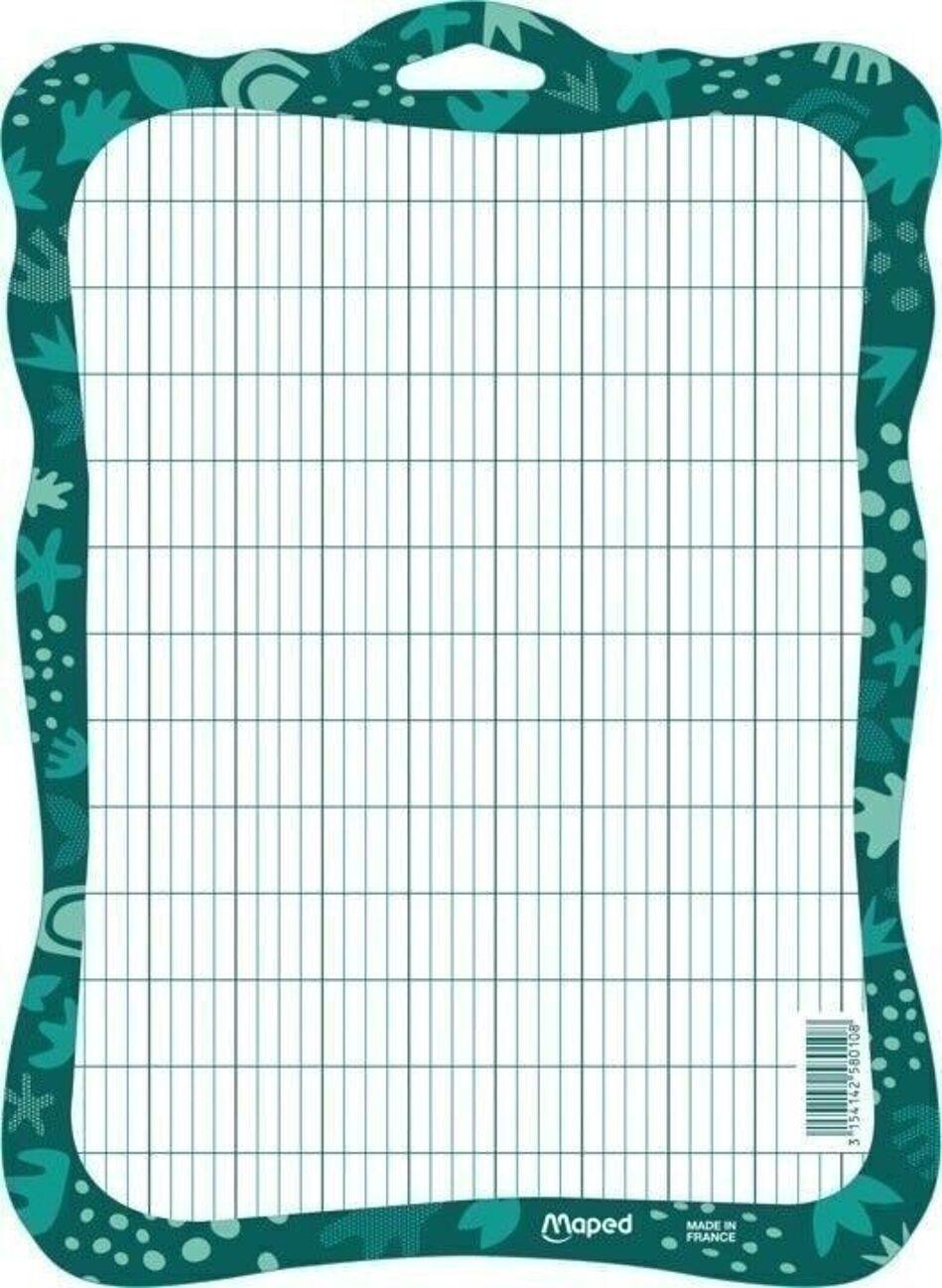 Ardoise Blanche 100% Carton (face blanche / face quadrillage écriture) - Organisatoo