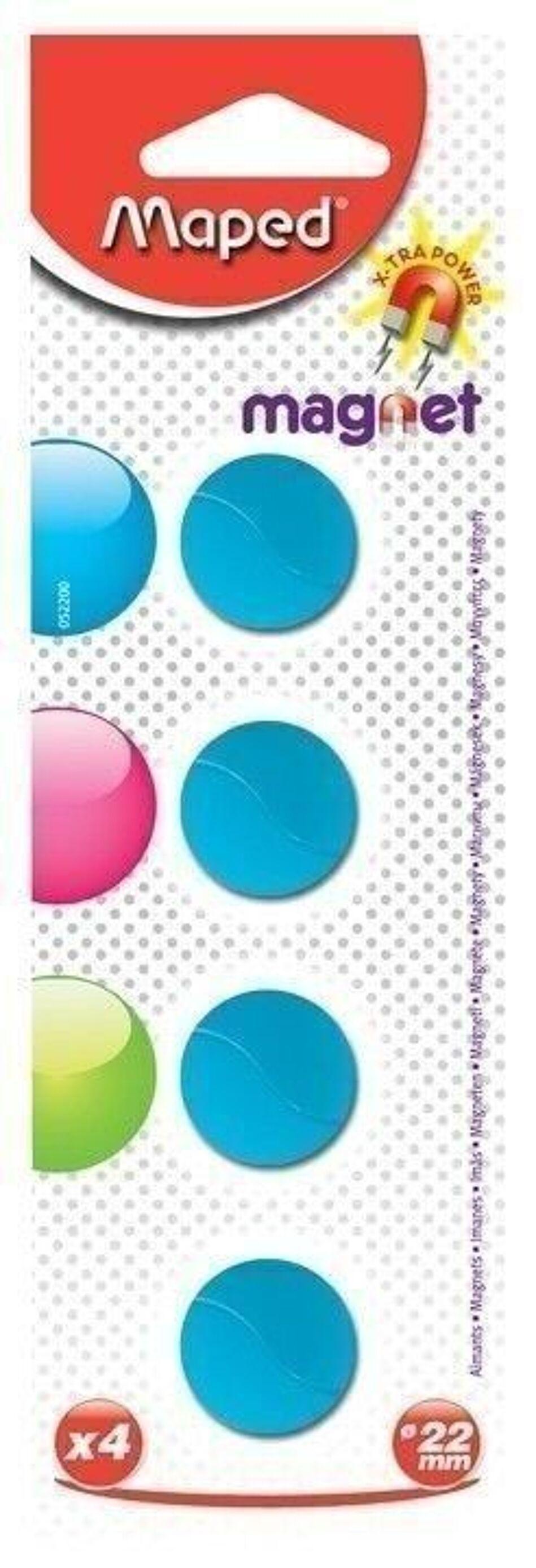 4 aimants ronds Ø 22 mm - magnets puissants - Organisatoo