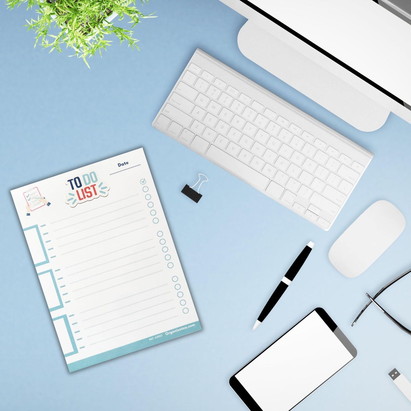 Bloc To do list - pense bêtes des tâches à faire A5 - Organisatoo
