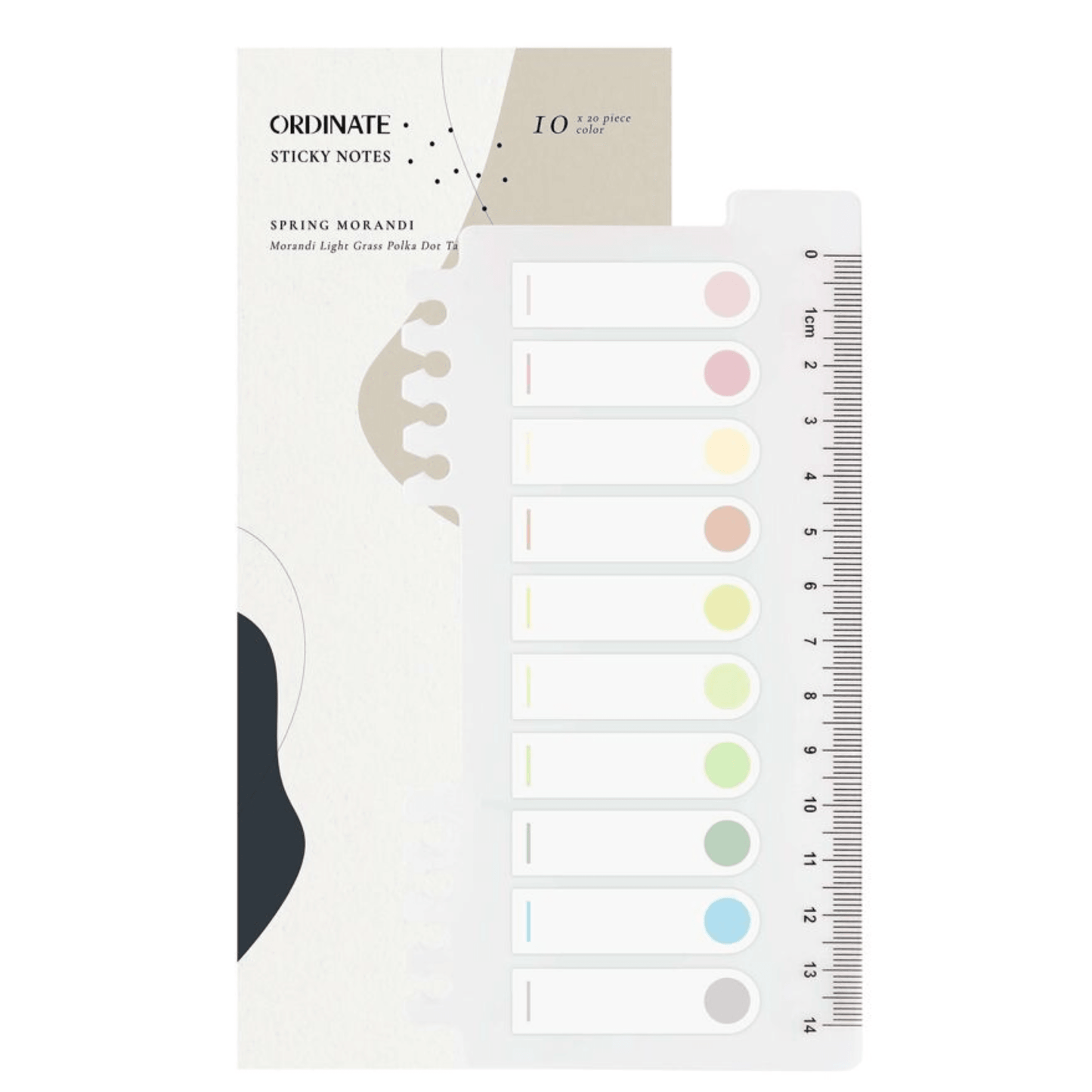 Notes Autocollantes avec ronds colorés inscriptibles - Morandi - Organisatoo