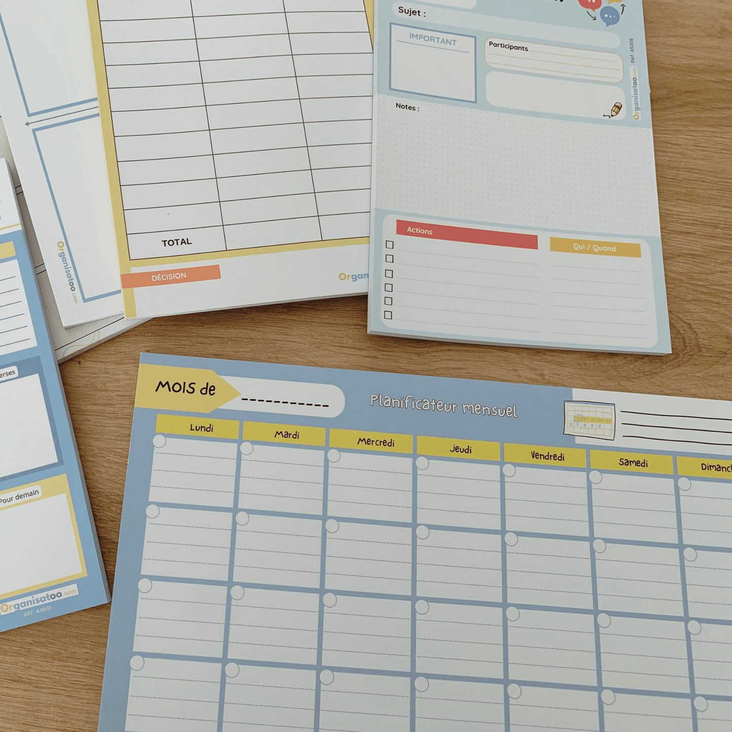 Bloc notes Planning organisation A4 - Organisatoo