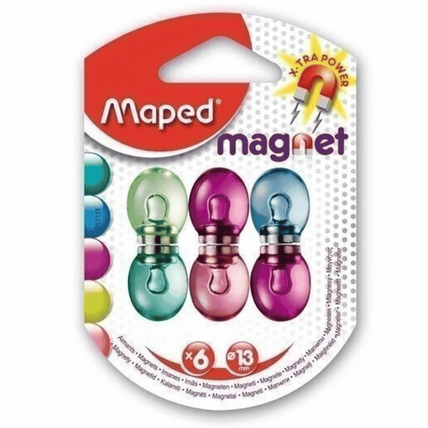 6 aimants boules translucides X-tra power - Organisatoo