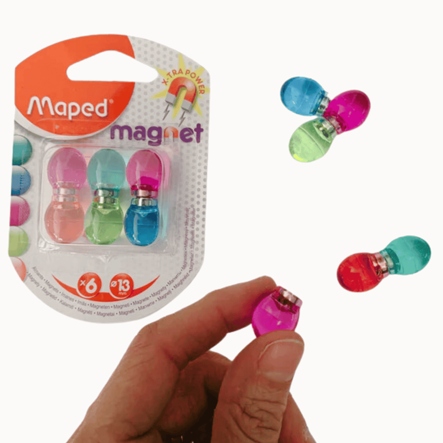 6 aimants boules translucides X-tra power - Organisatoo