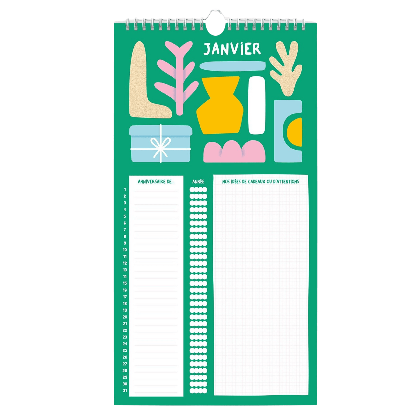 Calendrier d'anniversaires version Jojo - Organisatoo