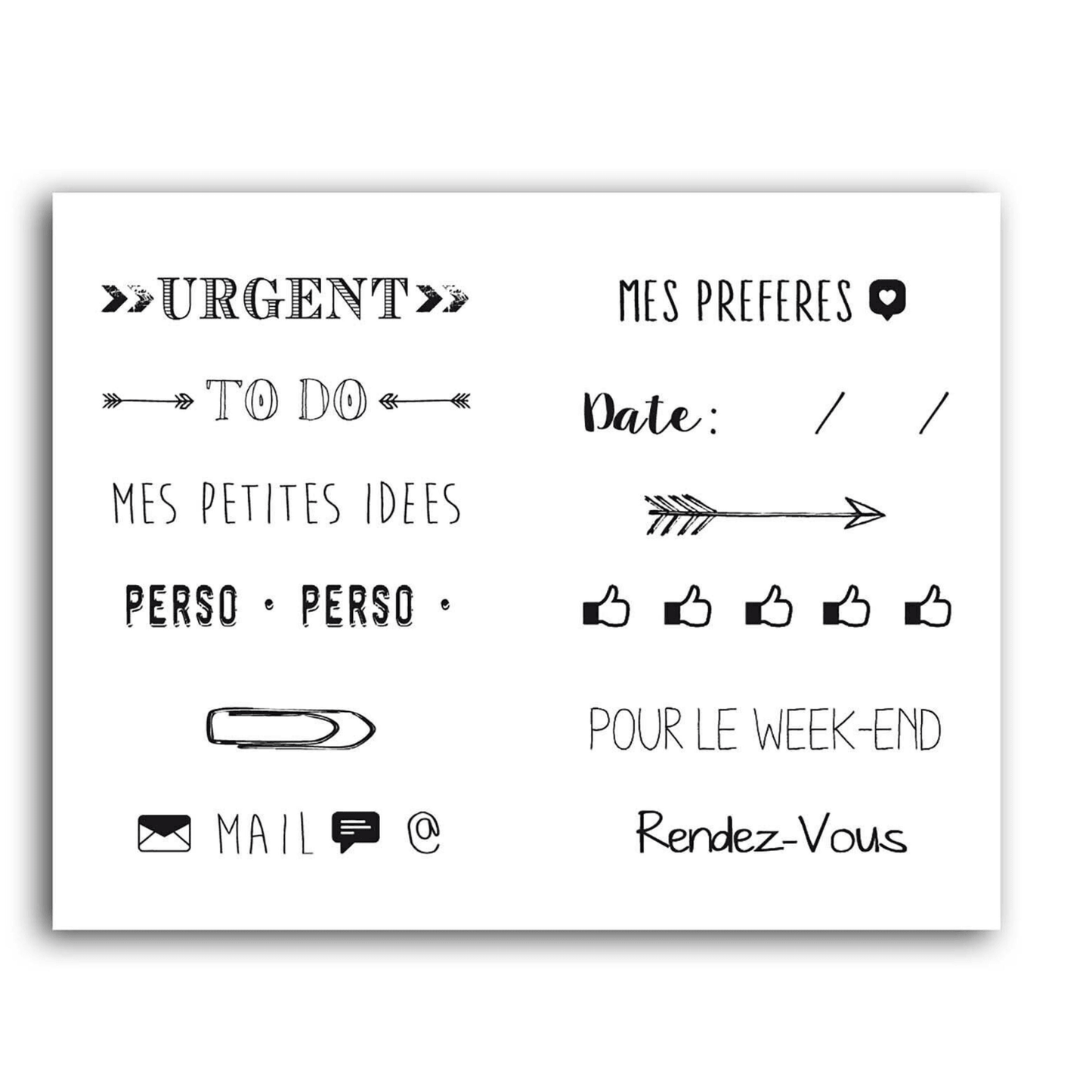 Tampon à messages - 12 options - Organisatoo