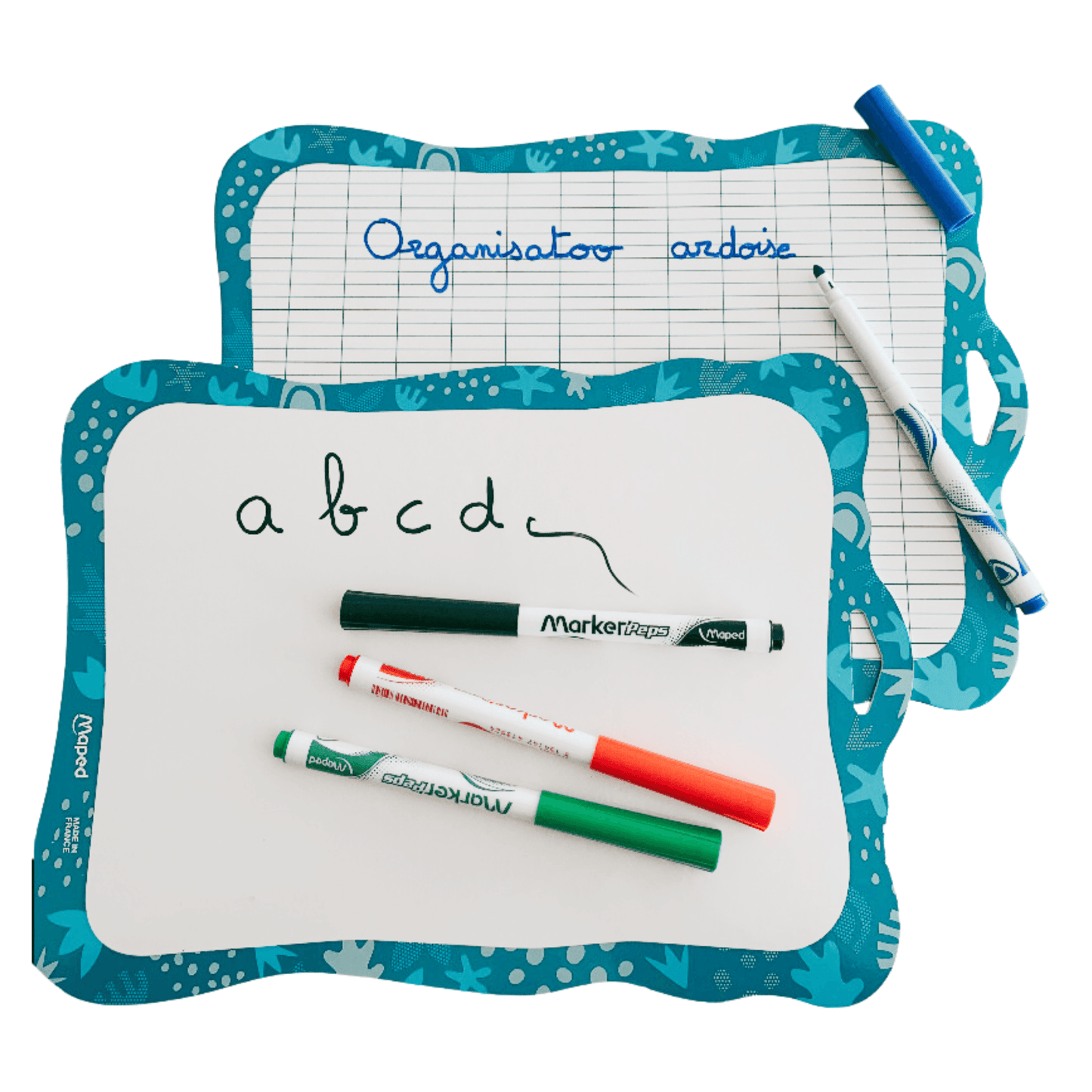 Ardoise Blanche 100% Carton (face blanche / face quadrillage écriture) - Organisatoo