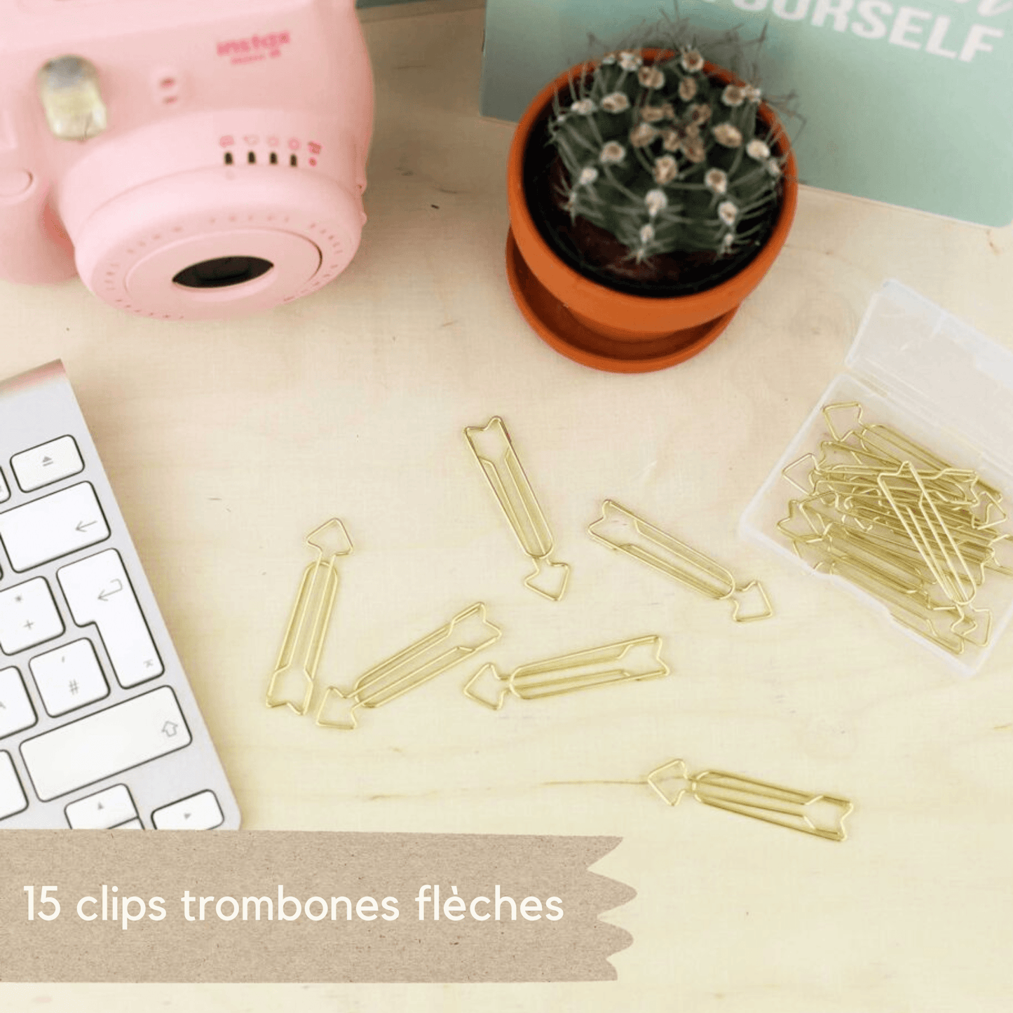 15 trombones dorés en forme de flèche - Organisatoo