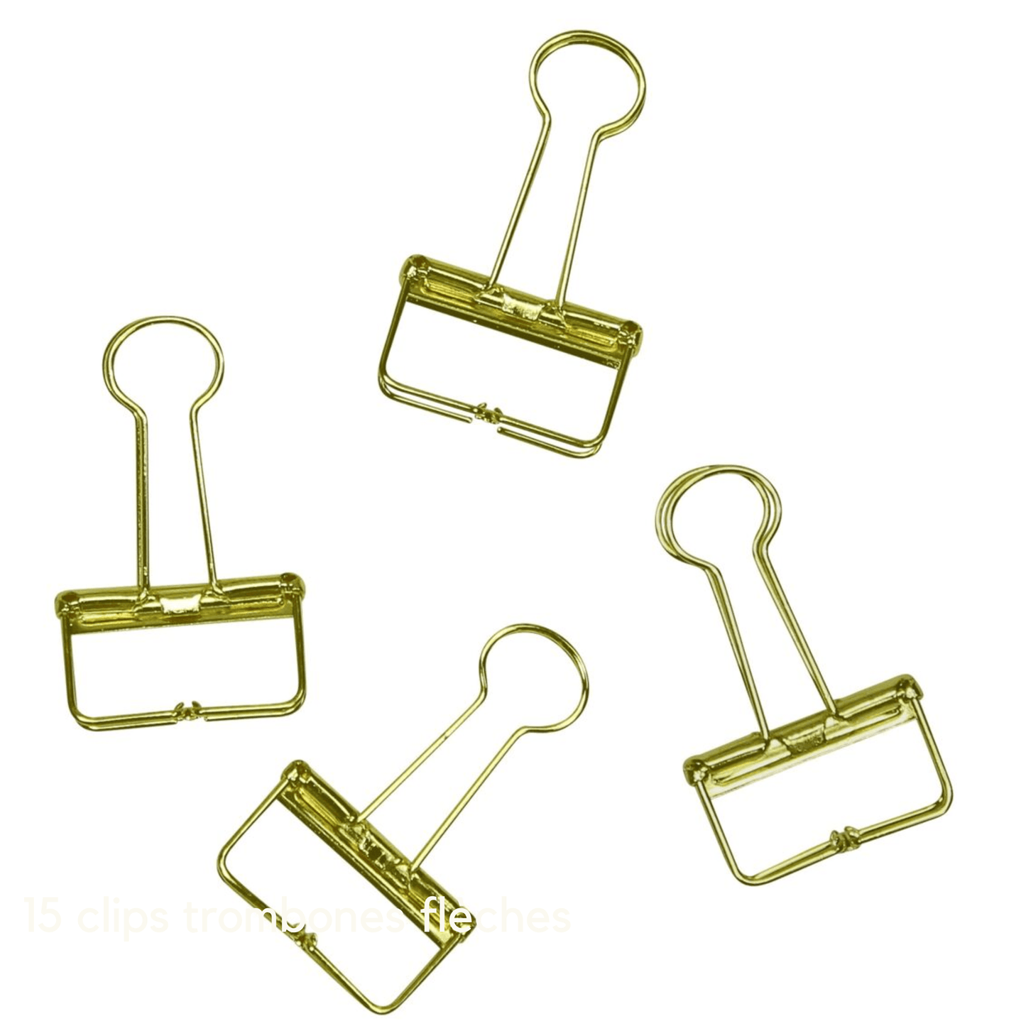 6 grands clips dorés - attaches documents - Organisatoo