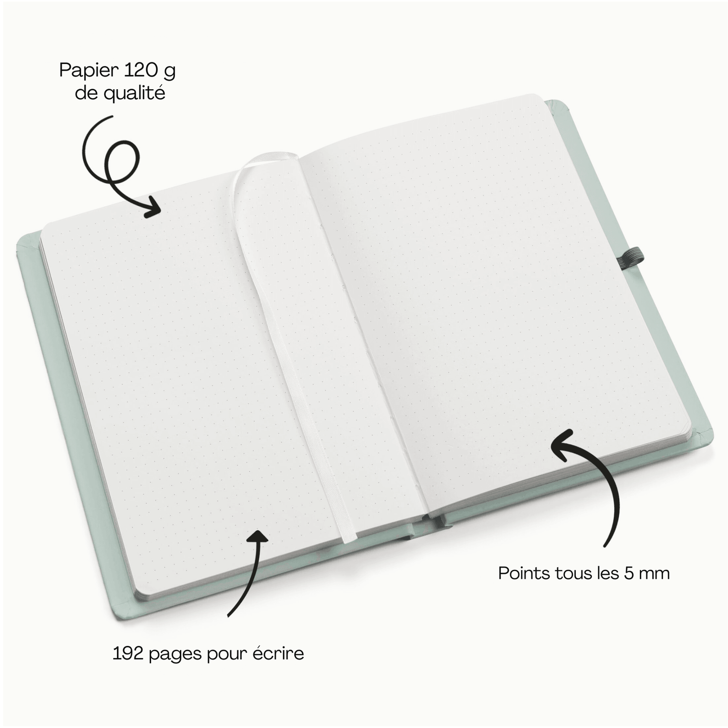 Bullet journal - Carnet A5 pointillé - couverture rigide déco Arc en ciel - Organisatoo