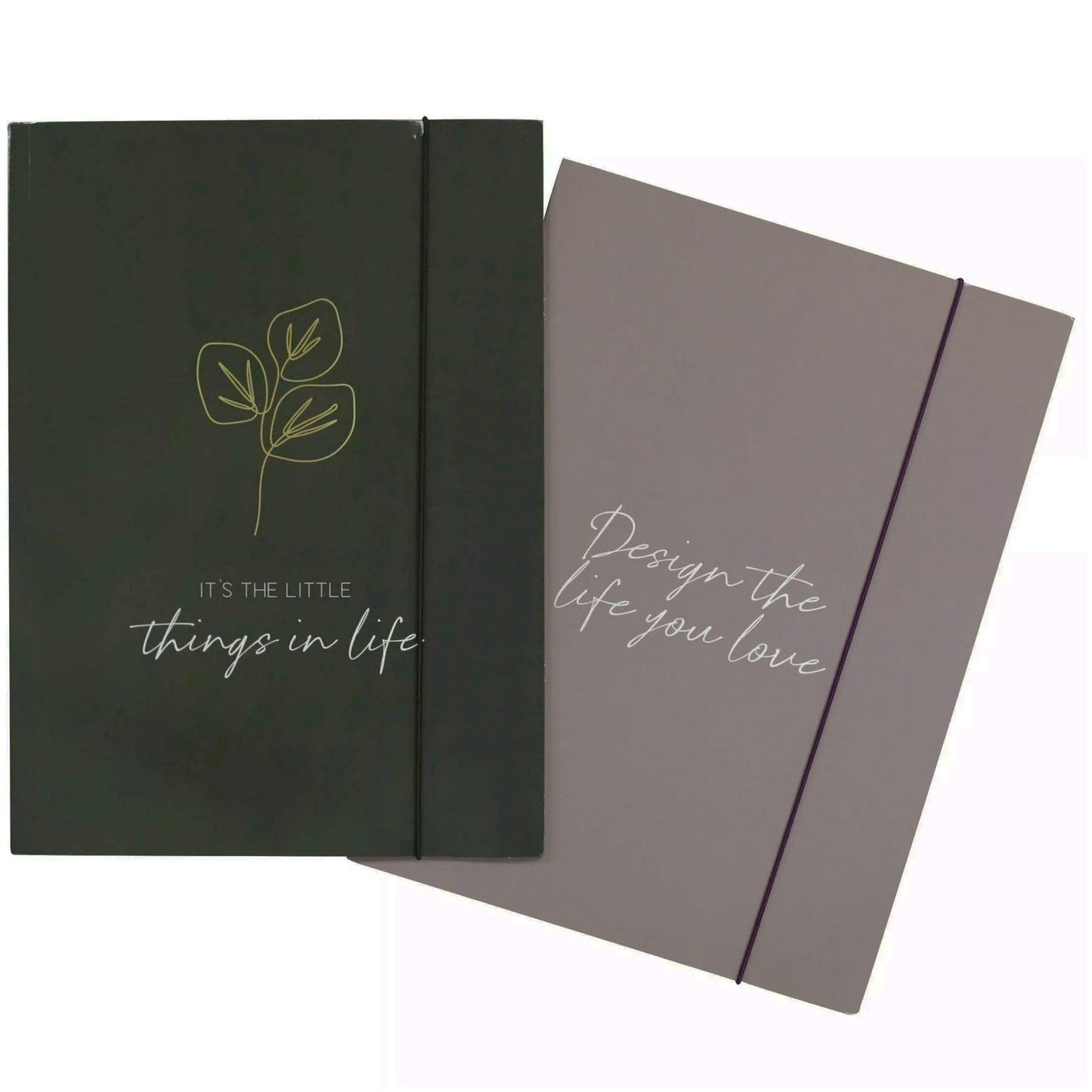 2 pochettes A4 inspiration - Couleur noir et taupe - Organisatoo