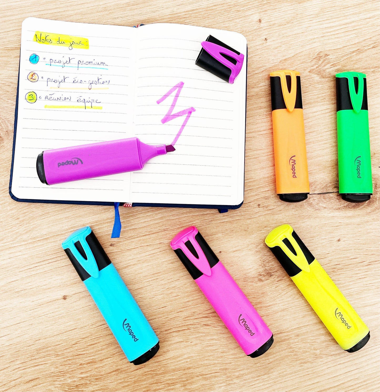 Surligneur Fluo peps à l'unité - Organisatoo