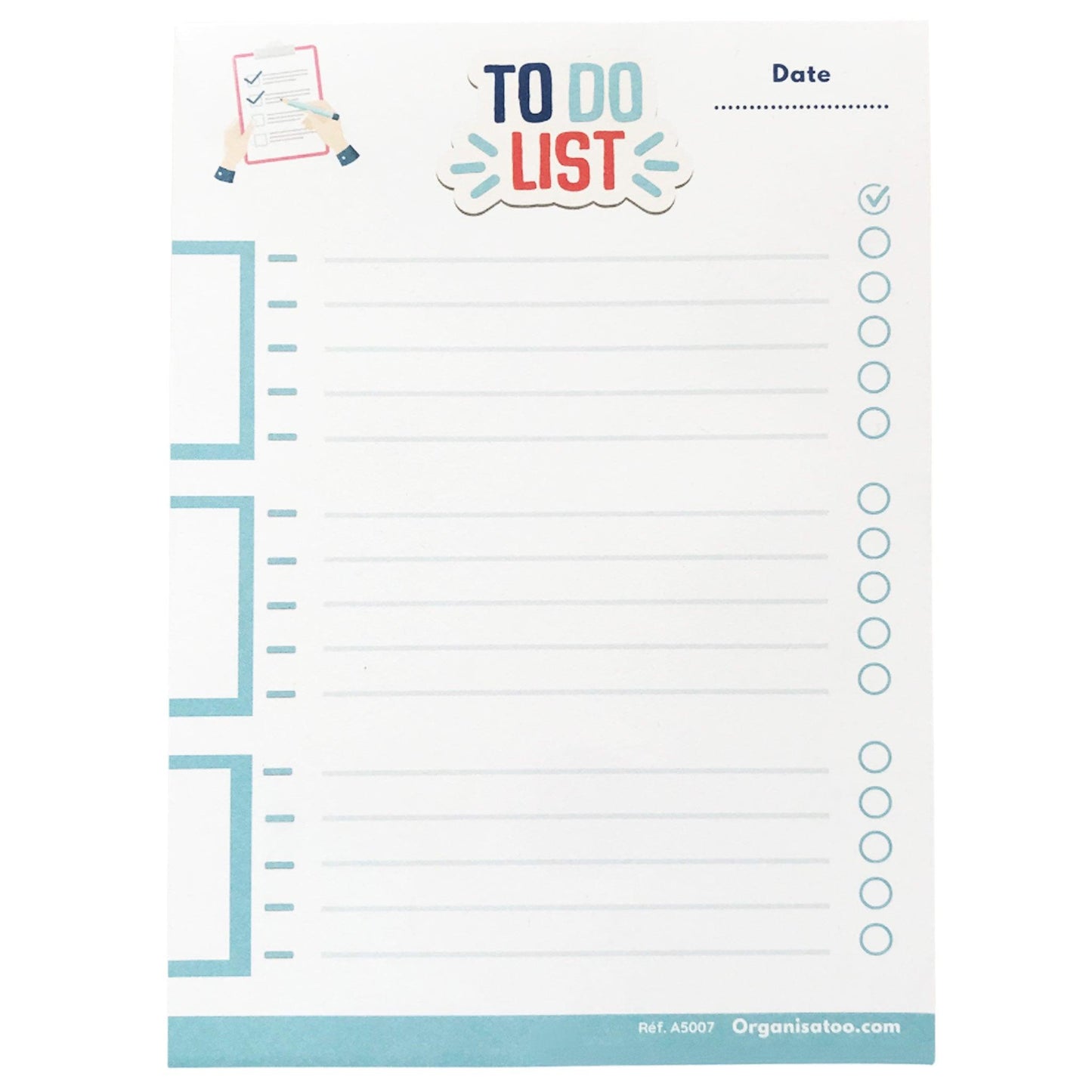 Bloc To do list - pense bêtes des tâches à faire A5 - Organisatoo