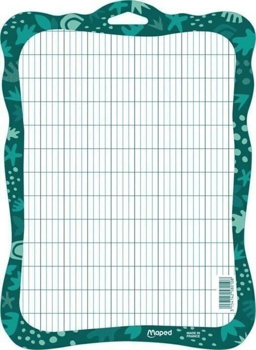 Ardoise Blanche 100% Carton (face blanche / face quadrillage écriture) - Organisatoo