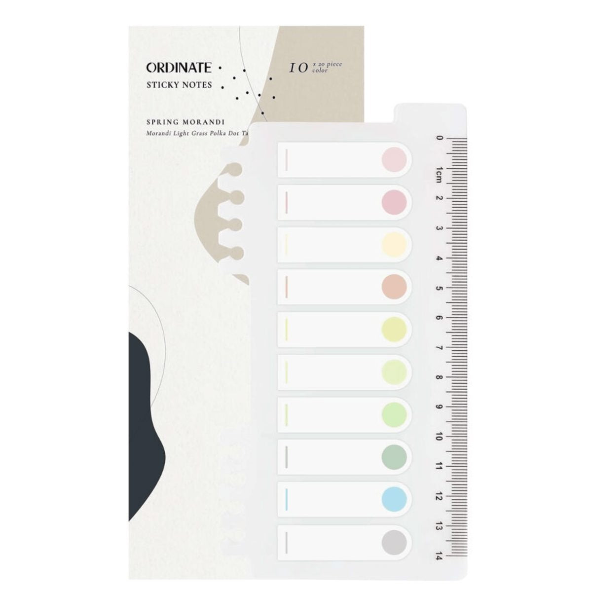Notes Autocollantes avec ronds colorés inscriptibles - Morandi - Organisatoo
