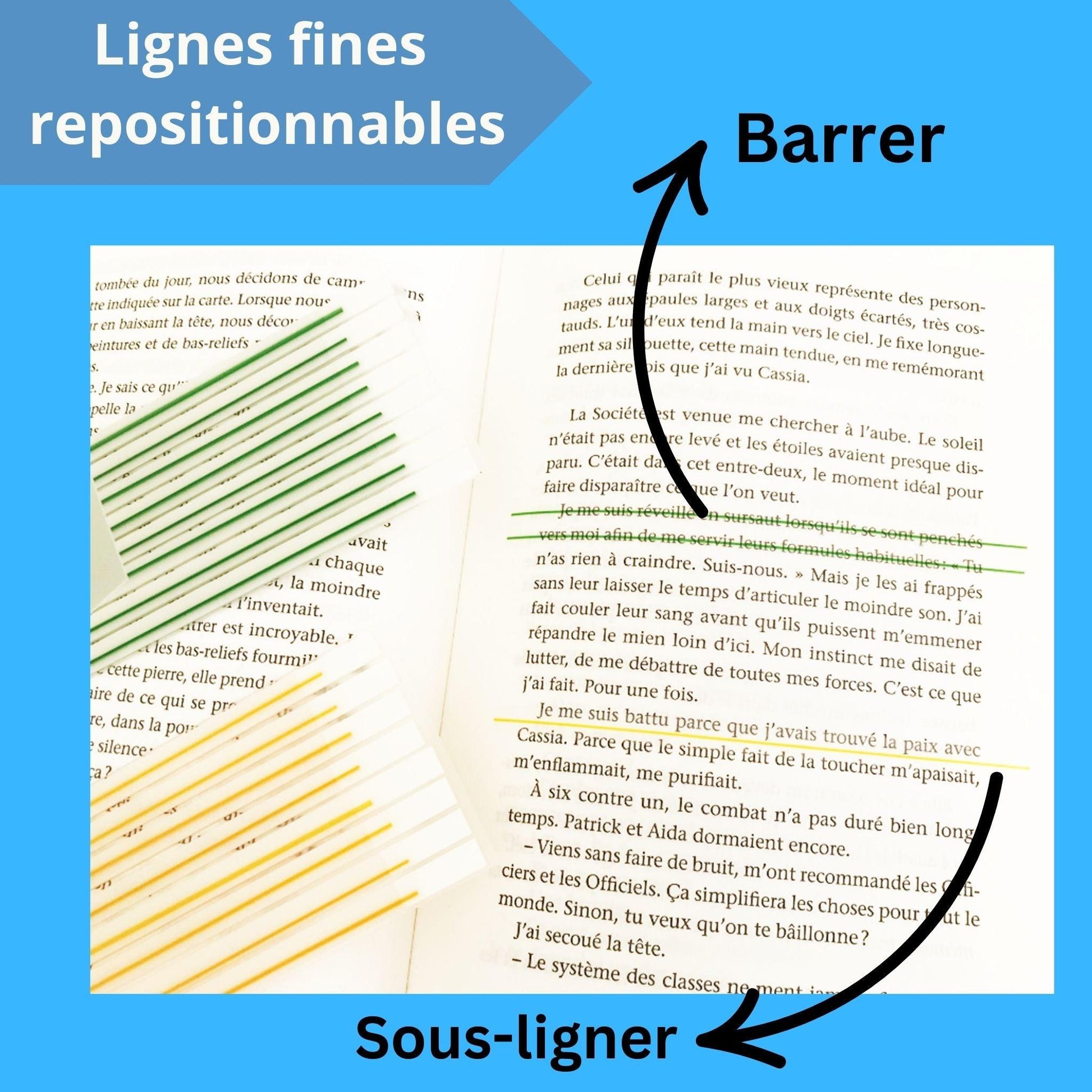 Lignes adhésives repositionnables - 160 bandes fines - Organisatoo