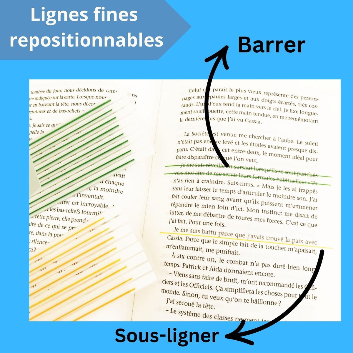 Lignes adhésives repositionnables - 160 bandes fines - Organisatoo