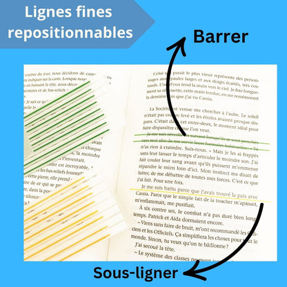 Lignes adhésives repositionnables - 160 bandes fines - Organisatoo