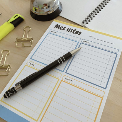 Bloc Mes listes - to do list par thème ou projet - Organisatoo