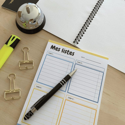 Bloc Mes listes - to do list par thème ou projet - Organisatoo