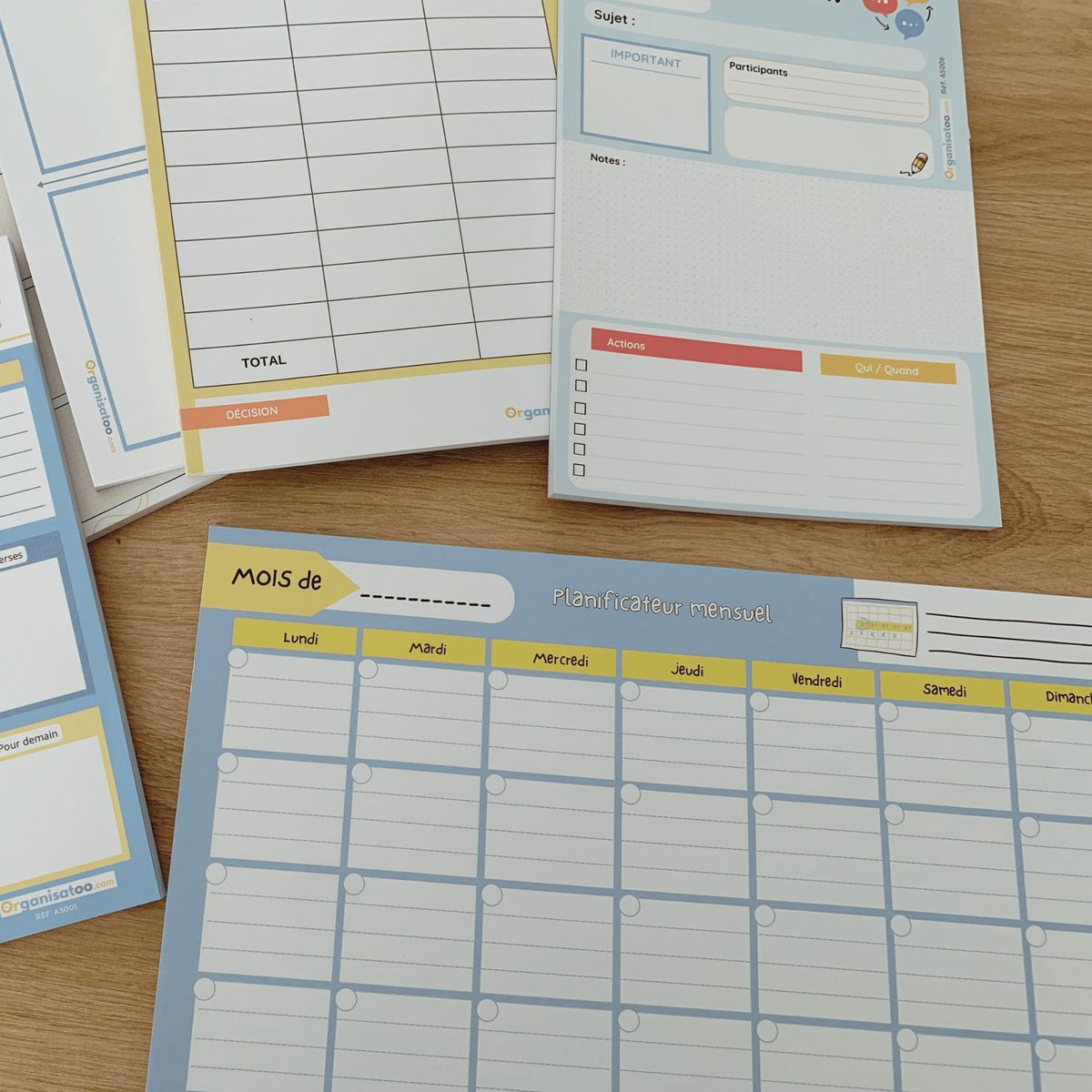 Bloc notes Planning organisation A4 - Organisatoo