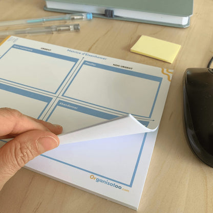 Matrice Eisenhower Bloc notes - gestion des priorités - Organisatoo