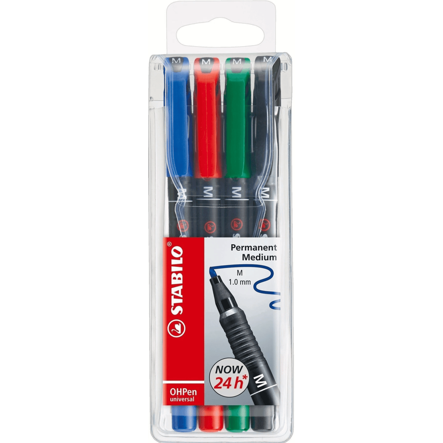 4 feutres permanents M STABILO OHPen - 1 mm - toutes surfaces lisses - Organisatoo