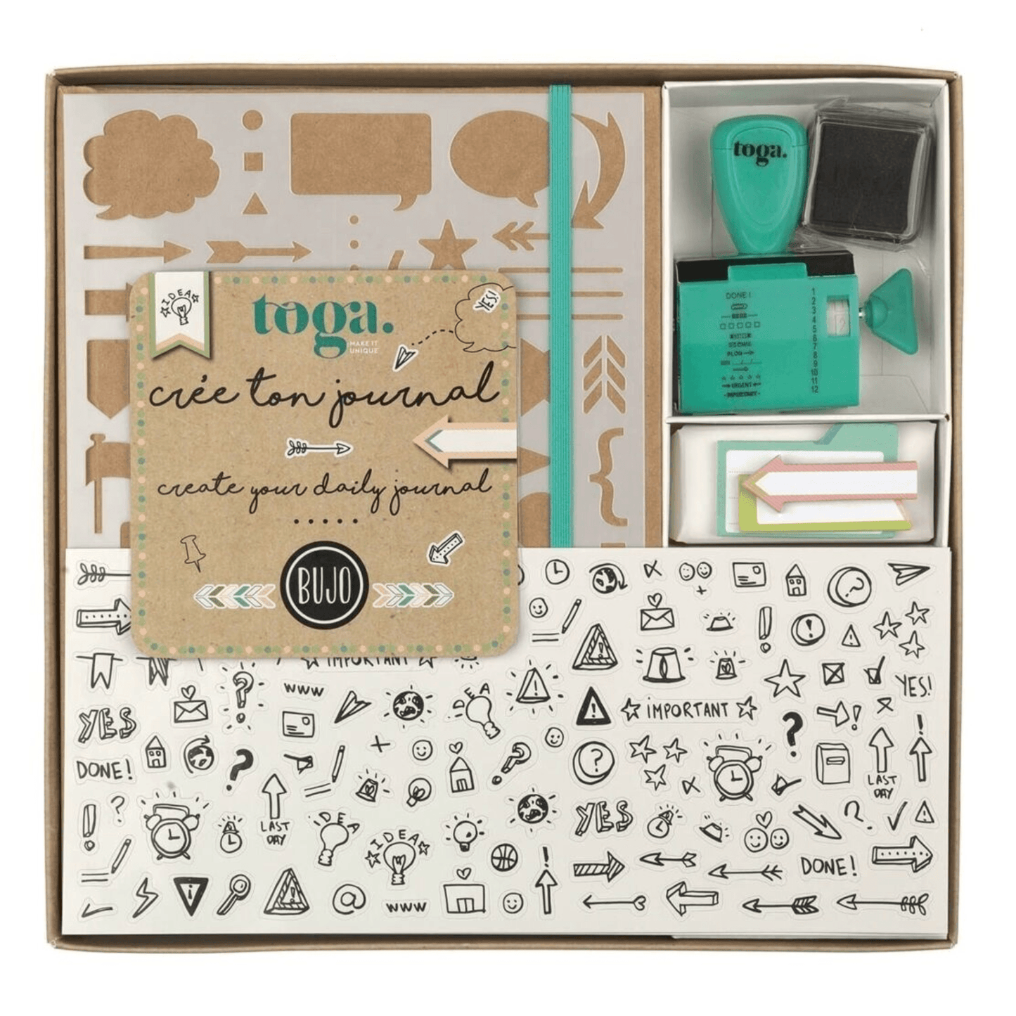 Kit Complet Bullet Journal DIY - crée ton journal - Organisatoo