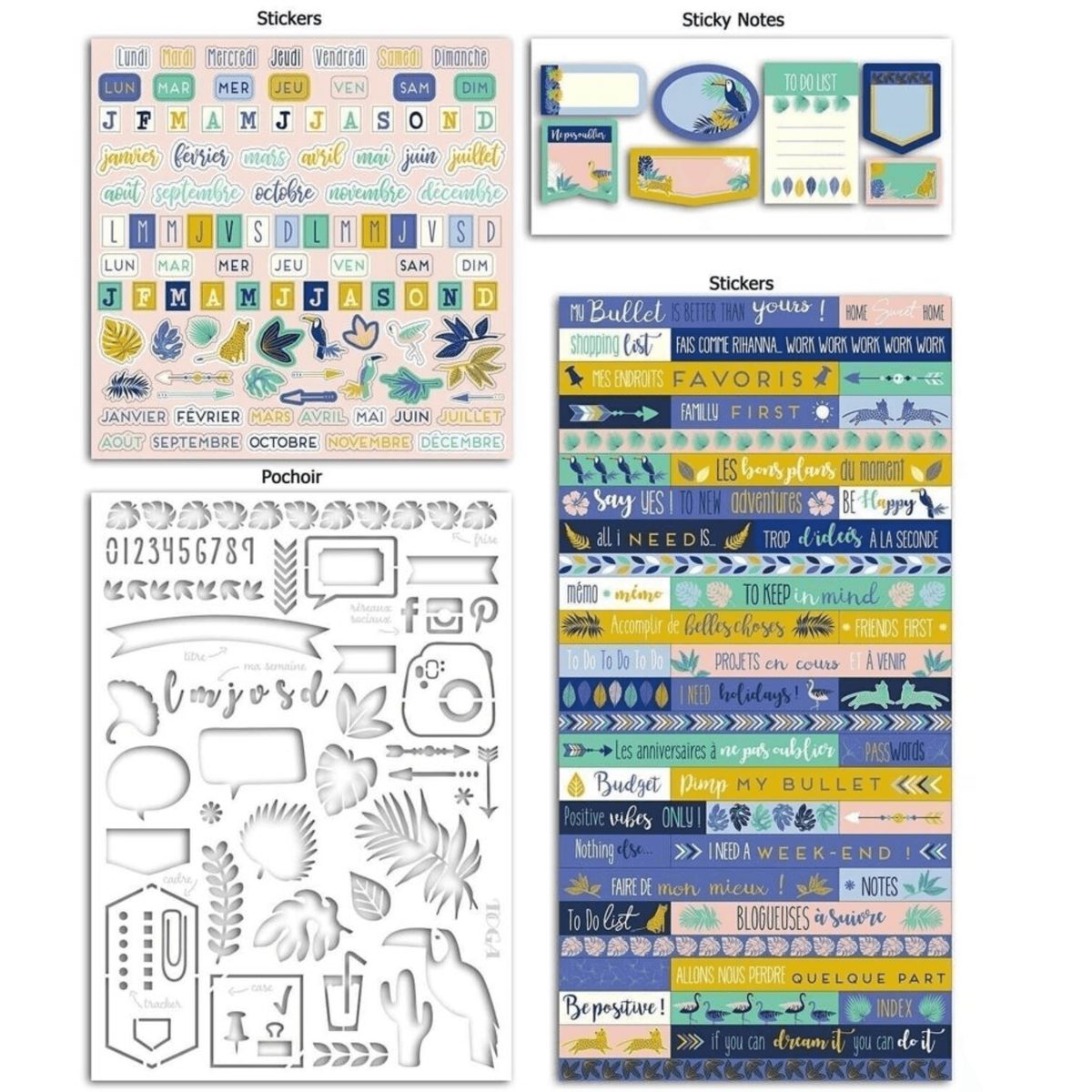 Kit de décoration Bullet Journal - Jungle - Organisatoo