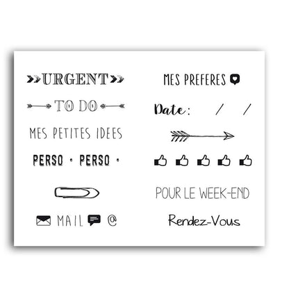 Tampon à messages - 12 options - Organisatoo