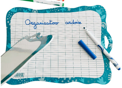 Ardoise Blanche 100% Carton (face blanche / face quadrillage écriture) - Organisatoo