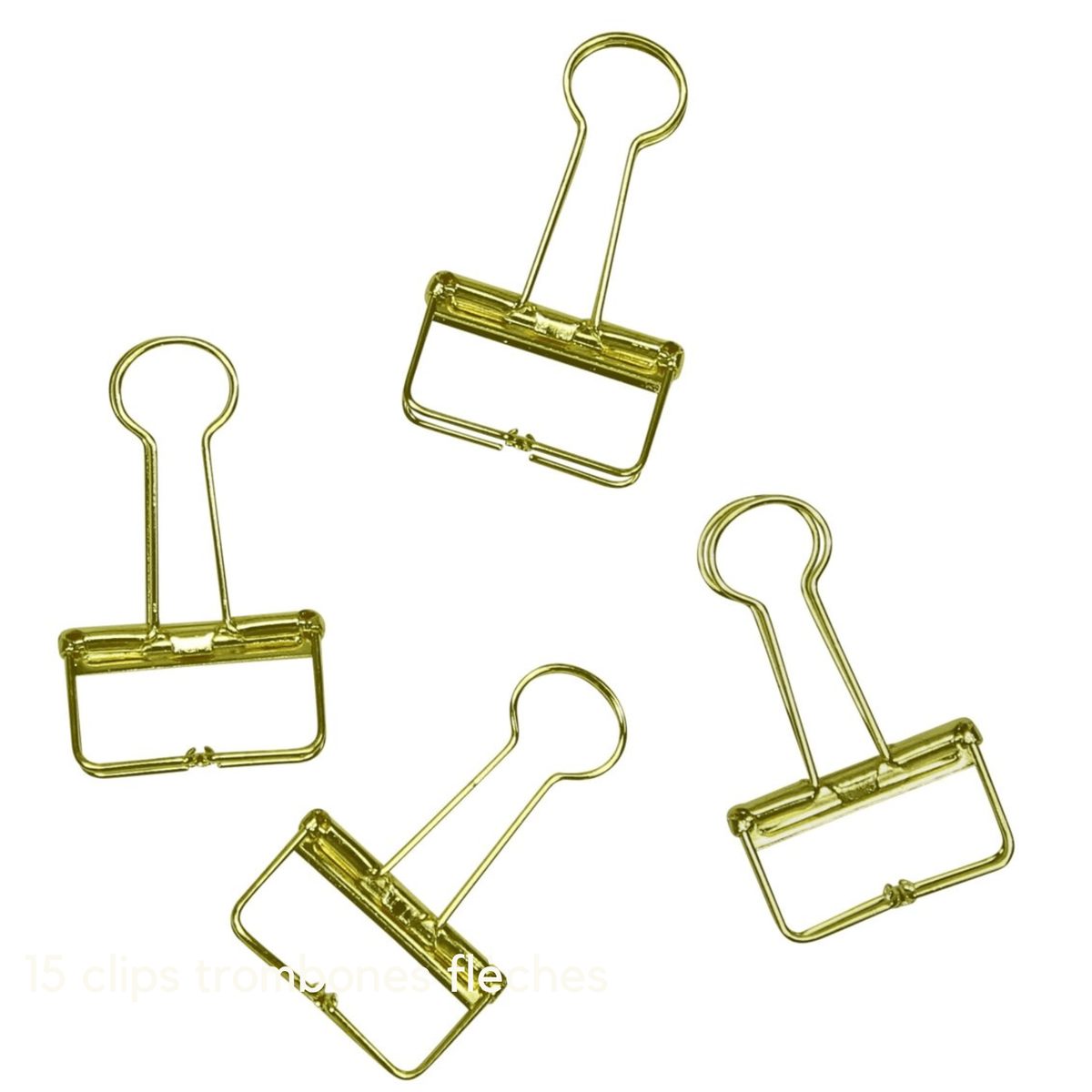 6 grands clips dorés - attaches documents - Organisatoo
