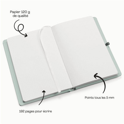 Bullet journal - Carnet A5 pointillé - couverture rigide déco Arc en ciel - Organisatoo