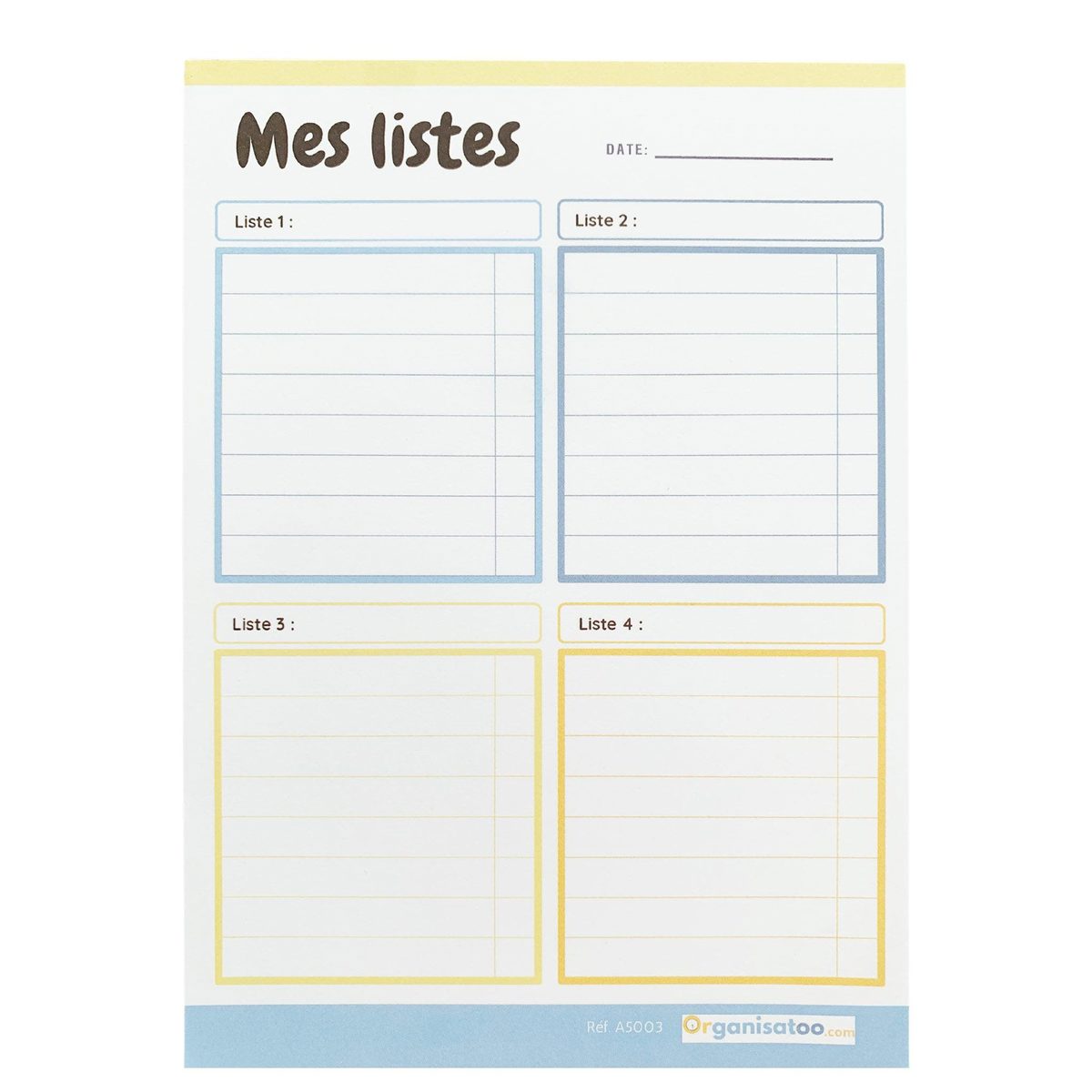 Bloc Mes listes - to do list par thème ou projet - Organisatoo