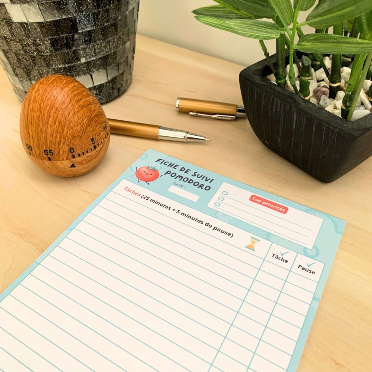 bloc-notes pomodoro travail
