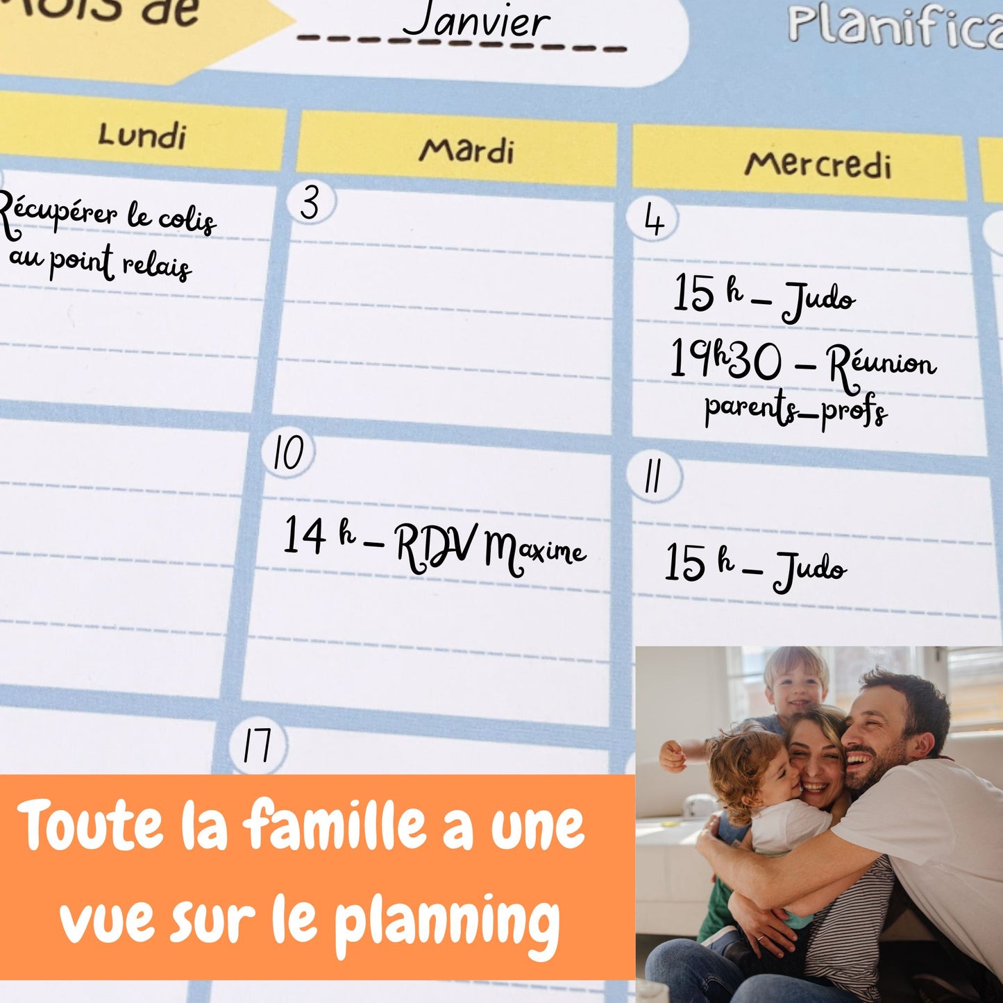 bloc-notes mois planificateur