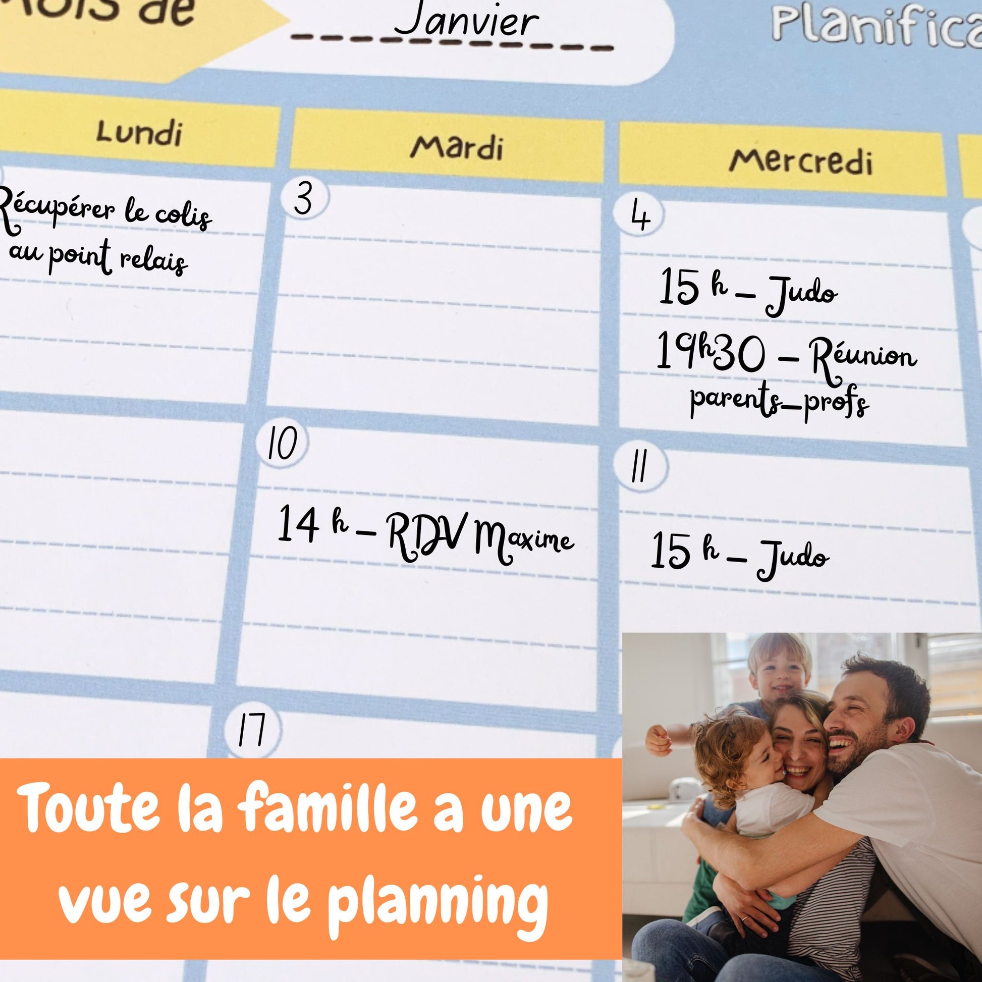 bloc-notes mois planificateur