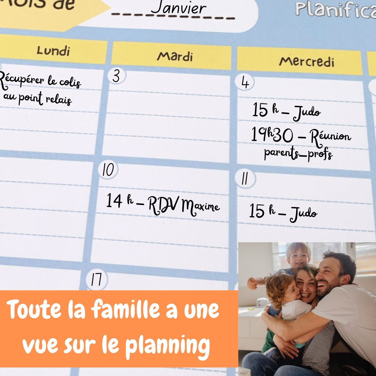bloc-notes mois planificateur