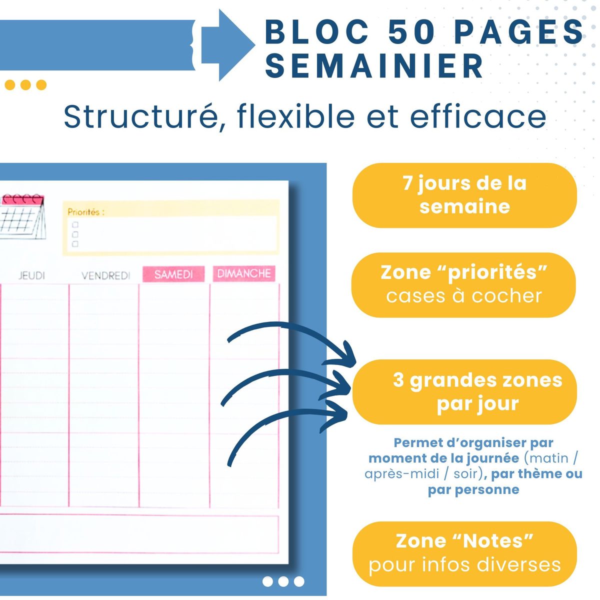 bloc-notes semainier