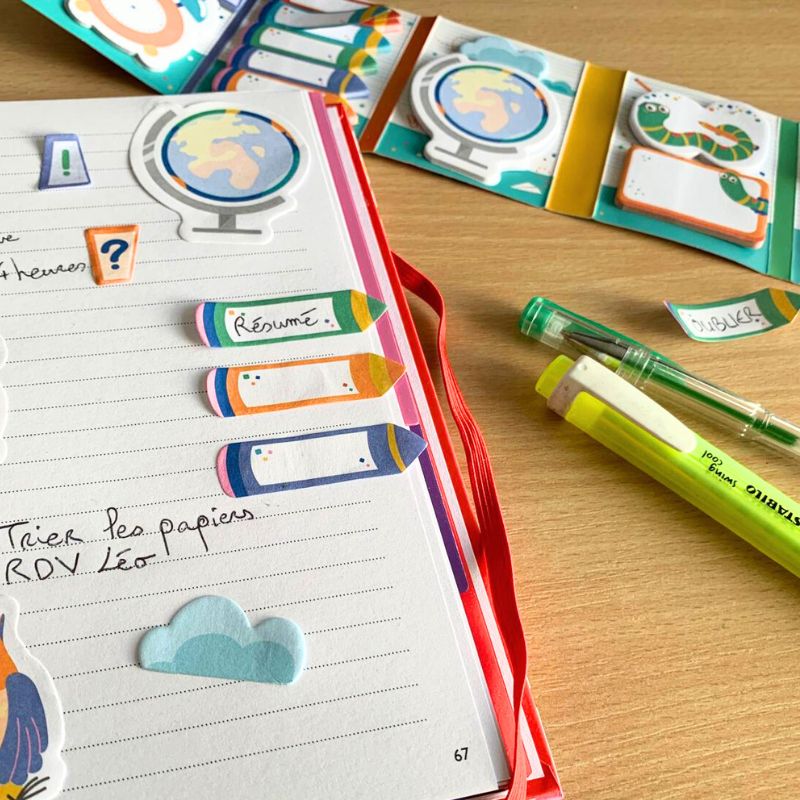 Notes autocollantes kawaii et fun – Mini sticky notes (lot 340 feuilles)