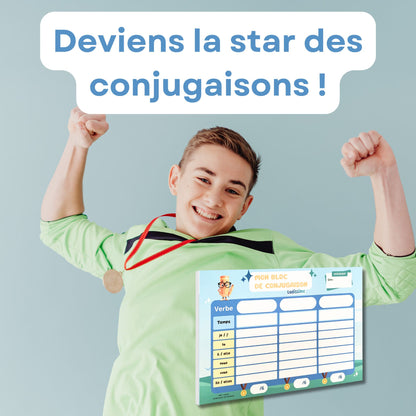 Bloc-notes de conjugaison à remplir 50 pages détachables A5