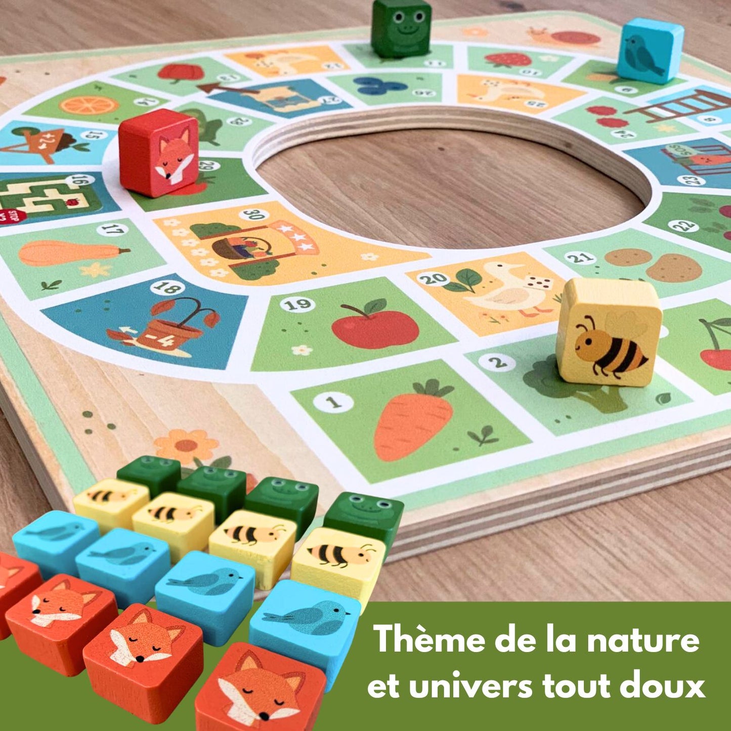 Jeu de petits chevaux en bois et oie express - Jeu de société classique familal