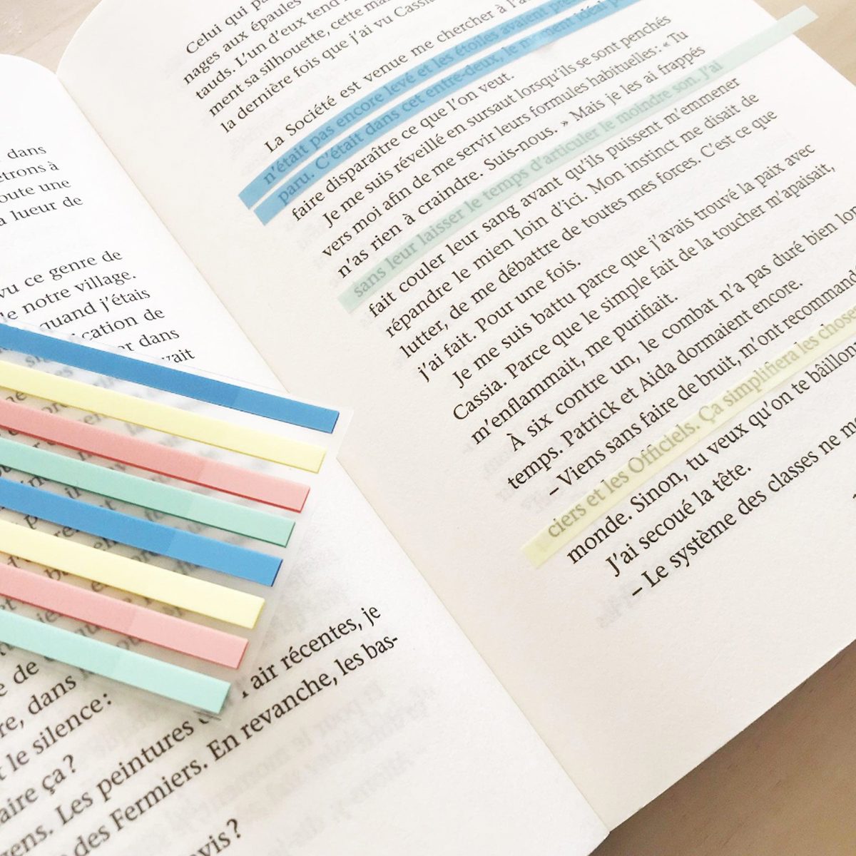 120 longues bandes fines adhésives multicolores Pastel - Organisatoo