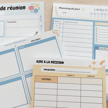 Bloc Planning du jour - planificateur quotidien A5 - Organisatoo