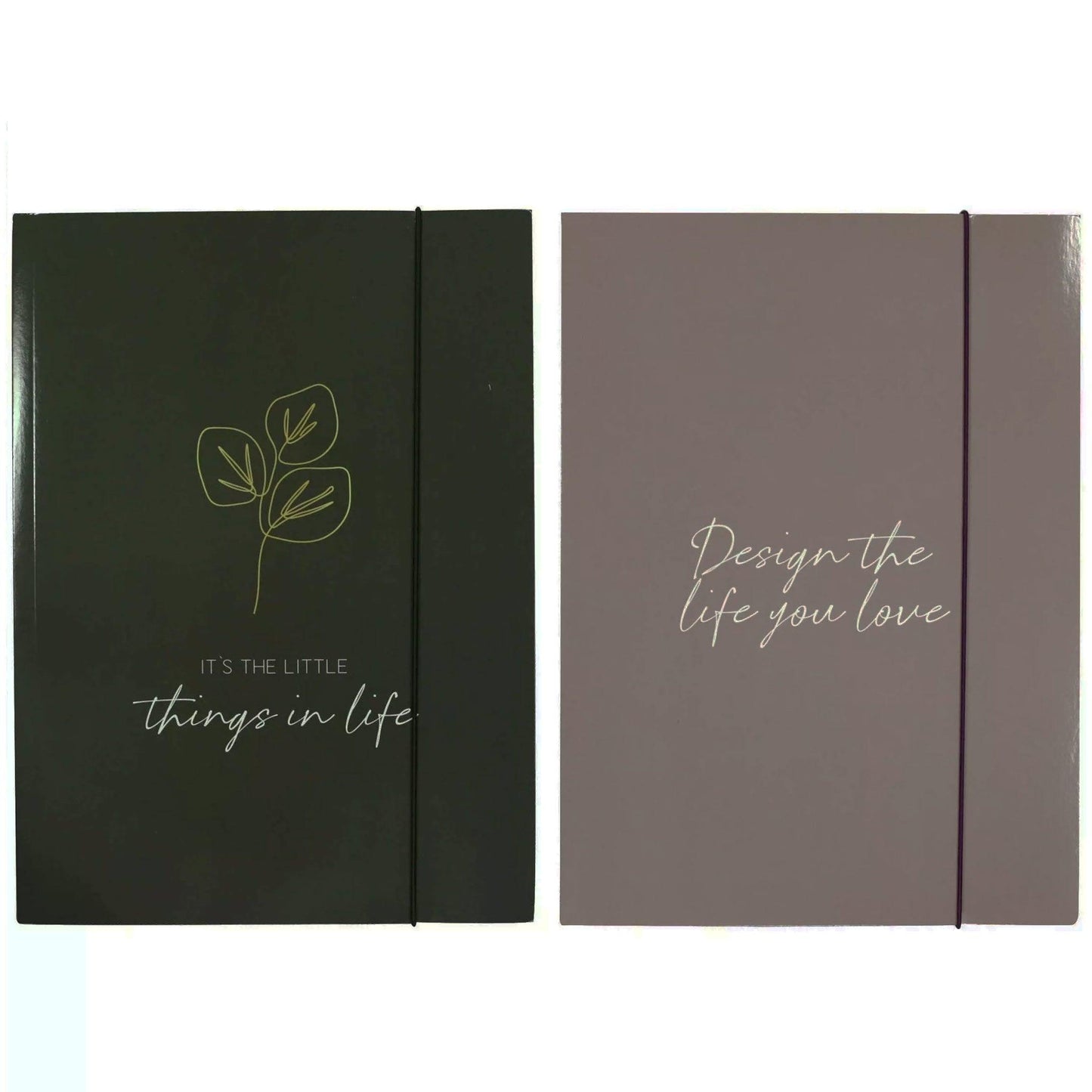 2 pochettes A4 inspiration - Couleur noir et taupe - Organisatoo