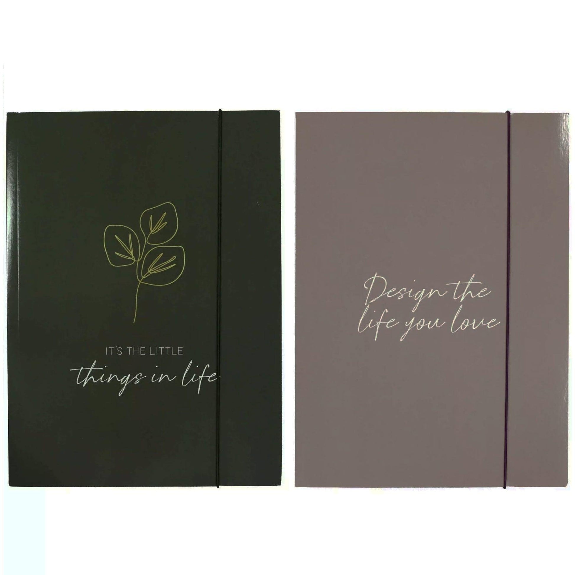 2 pochettes A4 inspiration - Couleur noir et taupe - Organisatoo