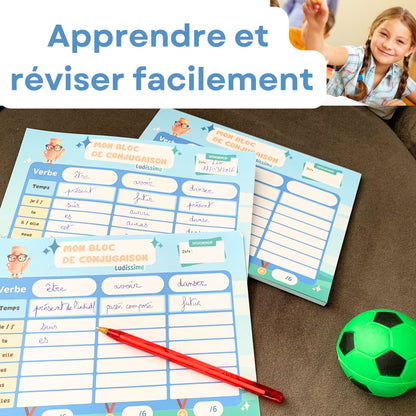 Bloc-notes de conjugaison à remplir 50 pages détachables A5