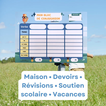Bloc-notes de conjugaison à remplir 50 pages détachables A5