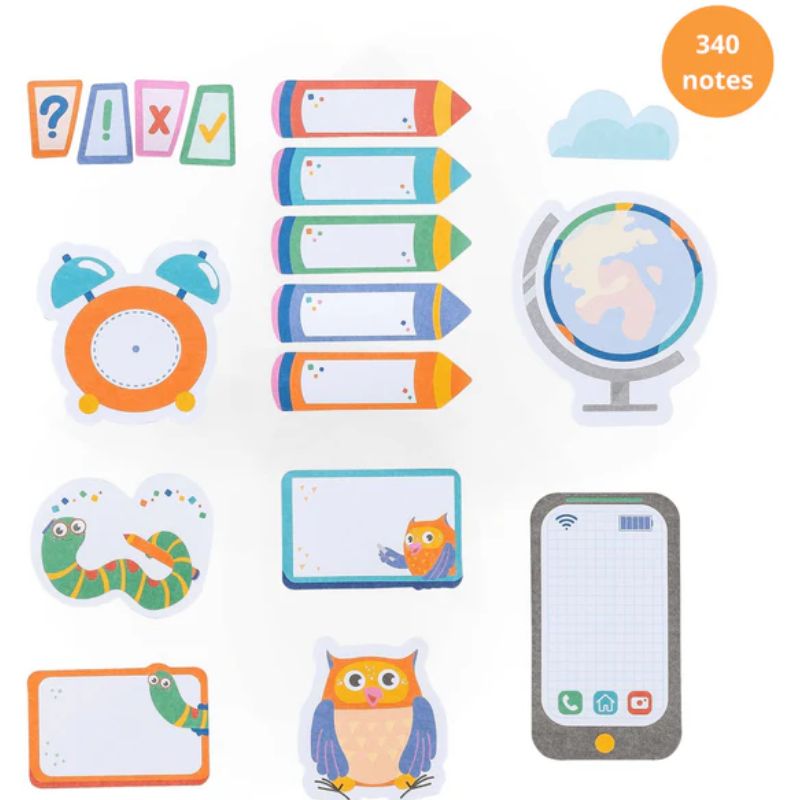 Notes autocollantes kawaii et fun – Mini sticky notes (lot 340 feuilles)