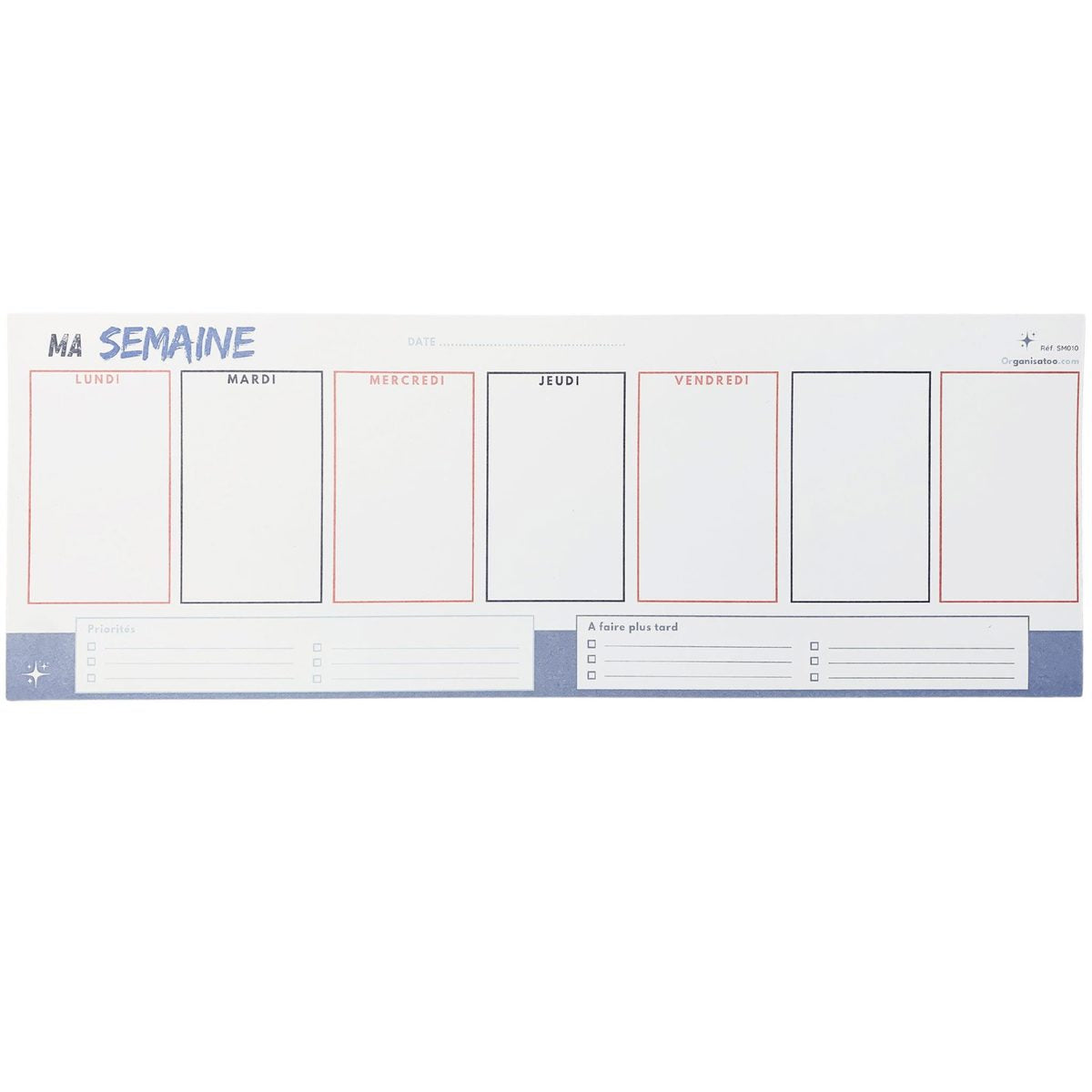 Sous-main semainier papier