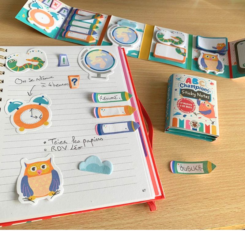 Notes autocollantes kawaii et fun – Mini sticky notes (lot 340 feuilles)